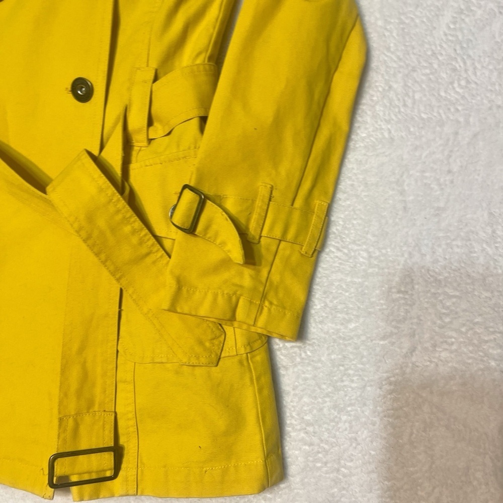 Fiorucci Bright Yellow Double Breasted Transitional Spring Trench Dopamine Coat - Picture 11 of 16